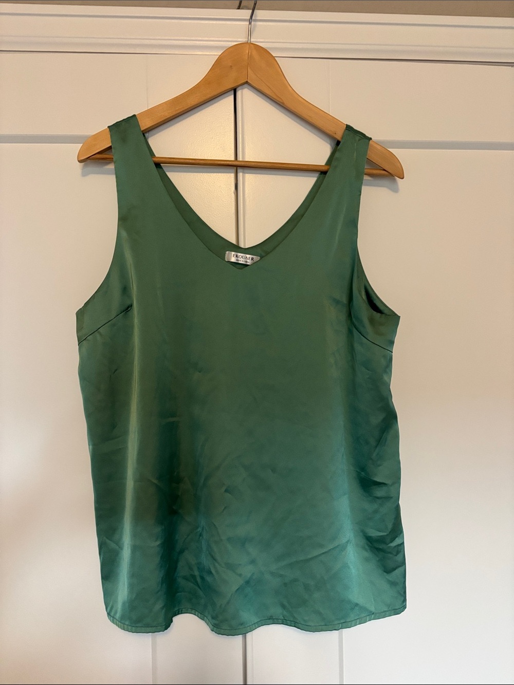 Polyester blend Forest Green V-Neck Tank Top